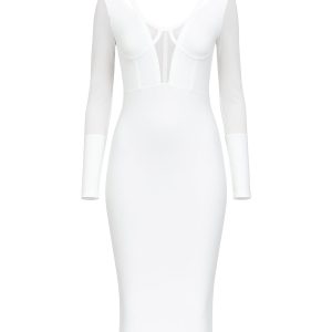 Bandaged Mesh Bodycon Dress