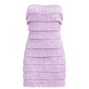 Layered Fringe Tube Dress