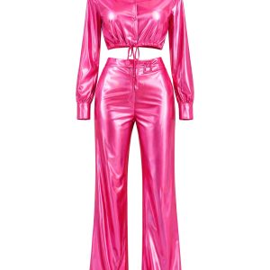 Cropped Dolman Long Sleeve Top and Pants Set