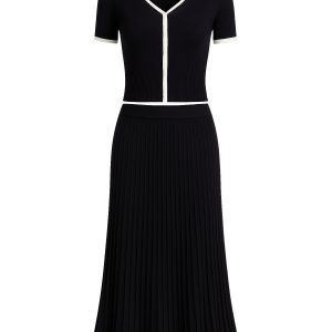 Evadne Short Sleeve Top With Flare Skirt Set