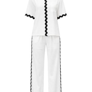Wave Whisper Button Down Shirt & Pants Set