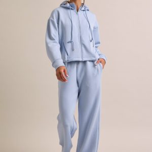 Knit Hoodie Jacket and Sweat Pants Set