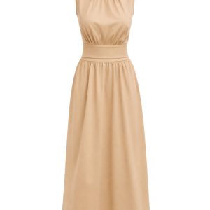 Savannah Breeze Knit Sleeveless Mock Neck Top & Midi Skirt Set