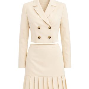 Ophelia Double Breasted Crop Blazer & Mini Skirt Set