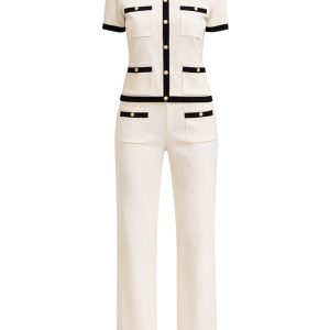 Odessa Knit Short Sleeve Cardigan And Pants Set