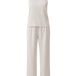 Textured Bow Bliss Woven Top And Pants Set