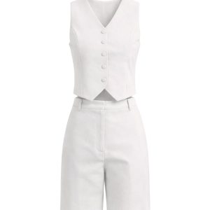 Sea Breeze Weave Vest & Long Shorts Set