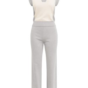 Color Block Chic Knit Top and Solid Pants Set