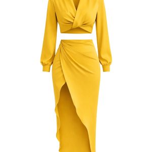 Satin Top & Skirt 2 Piece Set