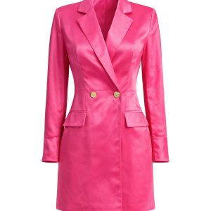 Woven Double Breasted Blazer Dress