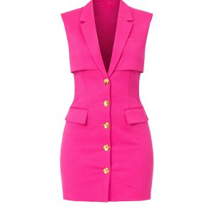 Sleeveless Corset Layer Blazer Dress