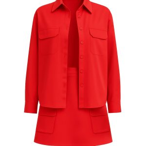 Cora Long Sleeve Shirt & Cargo Skirt Set