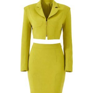 Cropped Jacket and Skirt Set