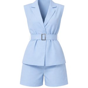 Linen Top & Shorts Set
