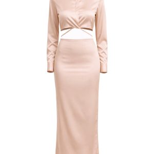 Button Down Crop Top and Midi Skirt Set
