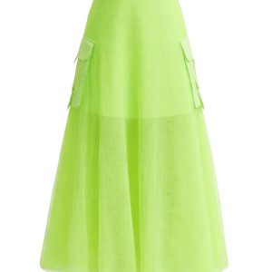 Woven Tulle Skirt with Cargo Pockets