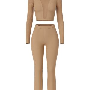 Bandage Sheer Long Sleeve Top and Pants Set