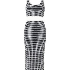 Knit Sleeveless Crop Top and Midi Skirt Set