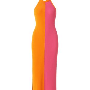 Knit Colorblock Maxi Dress and Cardigan Set