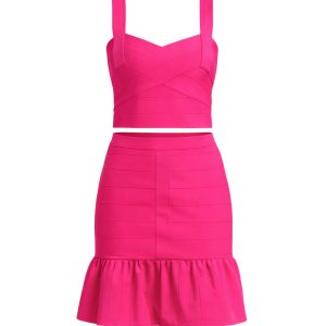 Bandage Sleeveless Crop Top & Mini Skirt Set