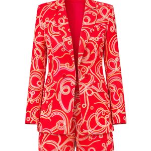Woven Printed Blazer and Shorts Set
