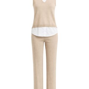 Sadie Knit Vest With Peek-A-Boo Shirt & Pants Set