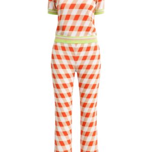 Print Jqd Knit Short Sleeve Top & Pants Set