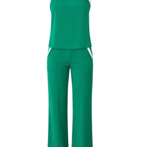 Aubrey Woven Top & Pants Set With Contrast