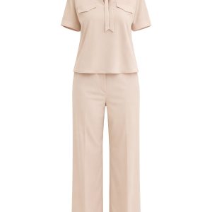 Working Nine to Five Woven Short Sleeve Dolman Top & Pants Set