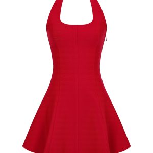 Halter Glamour Bandage Mini Dress