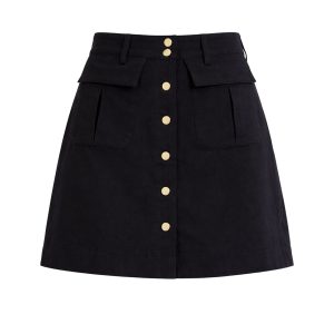 In Our Girly Era Woven Front Flap Pocket Mini Skirt