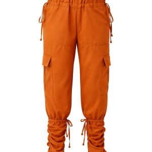 Woven High Waist Zip Pants