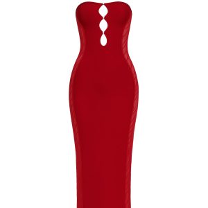 Off Shoulder Bandage Midi Dress