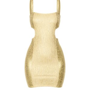 Sleeveless Metallic Mini Dress