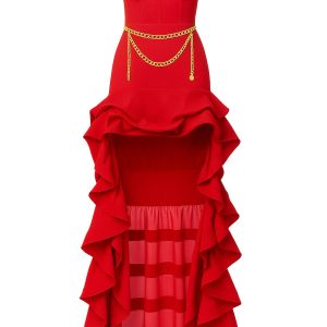Off Shoulder Bustier Ruffle Dress