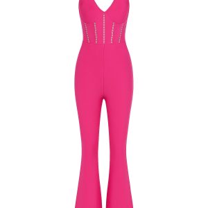 Bandage Sleeveless Jumpsuit with Emebellishments