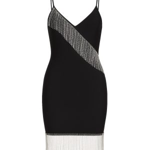 Bandage Metallic Fringe Mini Dress
