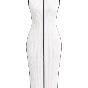 Hattie Knit Slvls Midi Dress with Contrast Stripe
