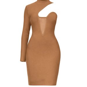 One Sleeve Bandage Dress