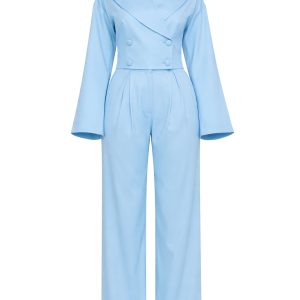 Solid Two Piece Suit Set