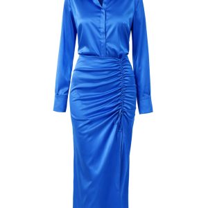 Satin Shirt And Skirt Set