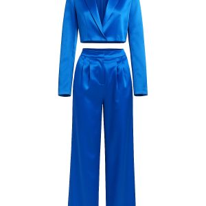 Satin Blazer and Pants Set