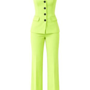 Woven Tube Top and Pants Set