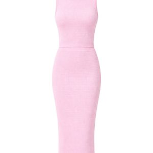 Metallic Knit Sleeveless Top and Midi Skirt Set