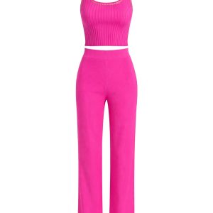 Break the Chains Sleeveless Crop Top & Pants Set