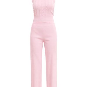 Rosavine Cable Knit Sleeveless Top & Pants Set