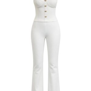 Bold Essence Strapless Fitted Top & Pants Set