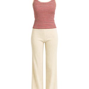 Seren Knit Sleeveless Top with Pant Set