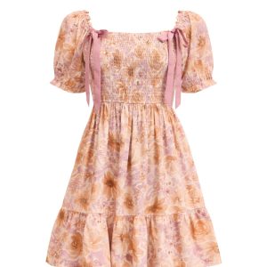 Smocked Garden Dress With Bow