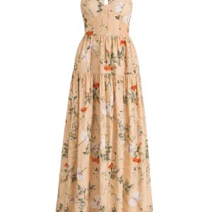 Garden Glow Printed Tiered Maxi Dress